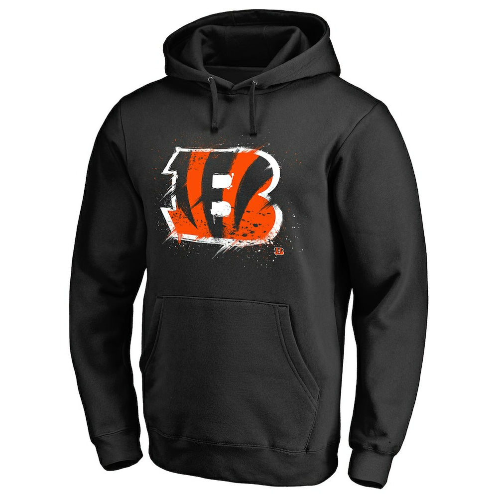 Cincinnati Bengals Splatter Logo Pullover Hoodie - Black - NFL