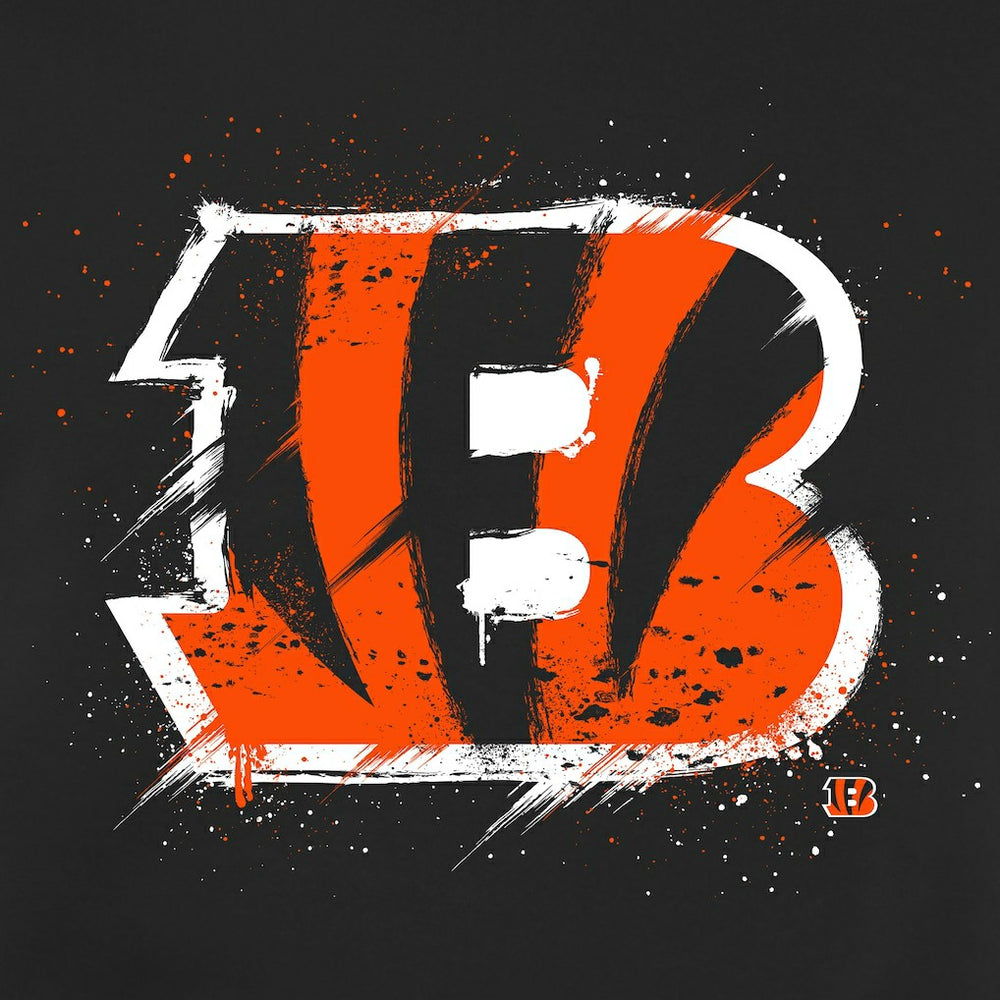Cincinnati Bengals Splatter Logo Pullover Hoodie - Black - NFL