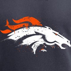 Denver Broncos Splatter Logo Pullover Hoodie - Navy - NFL
