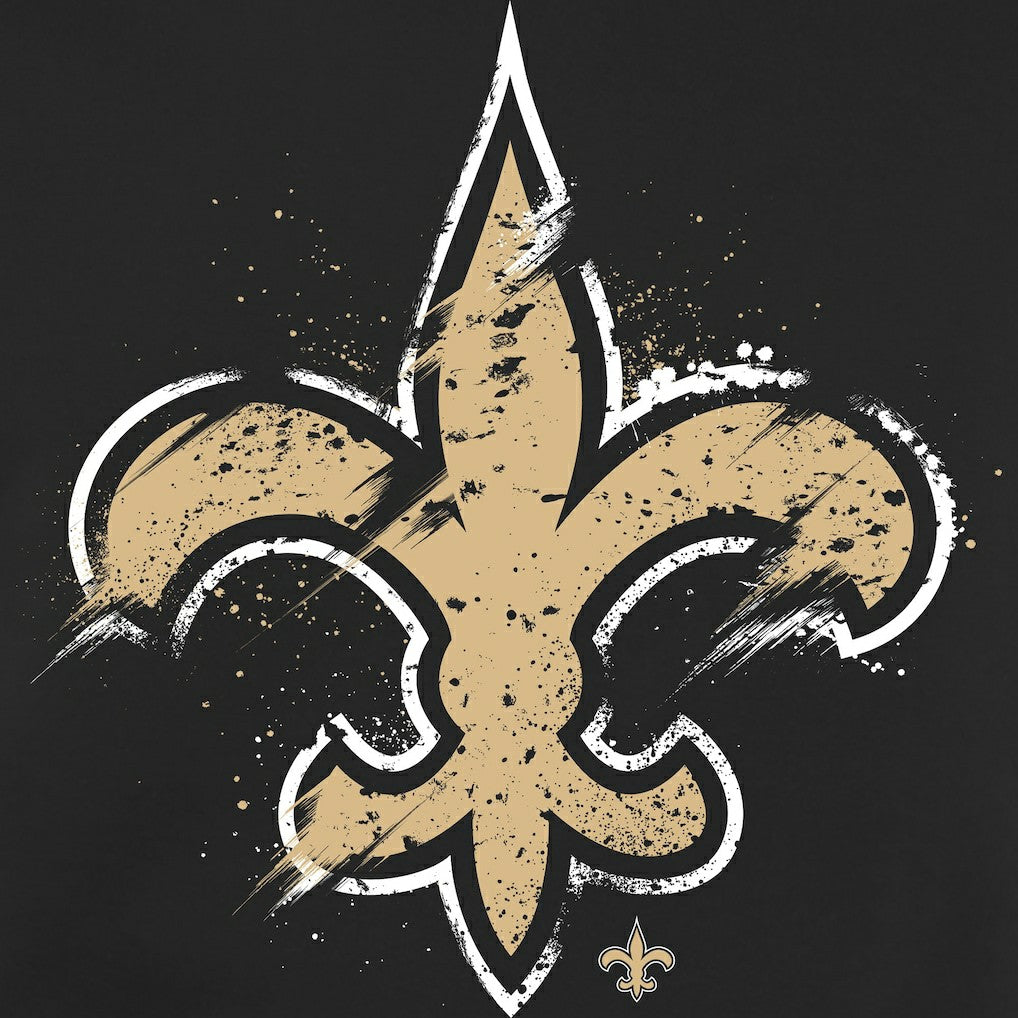 New Orleans Saints Splatter Logo Pullover Hoodie - Black - NFL