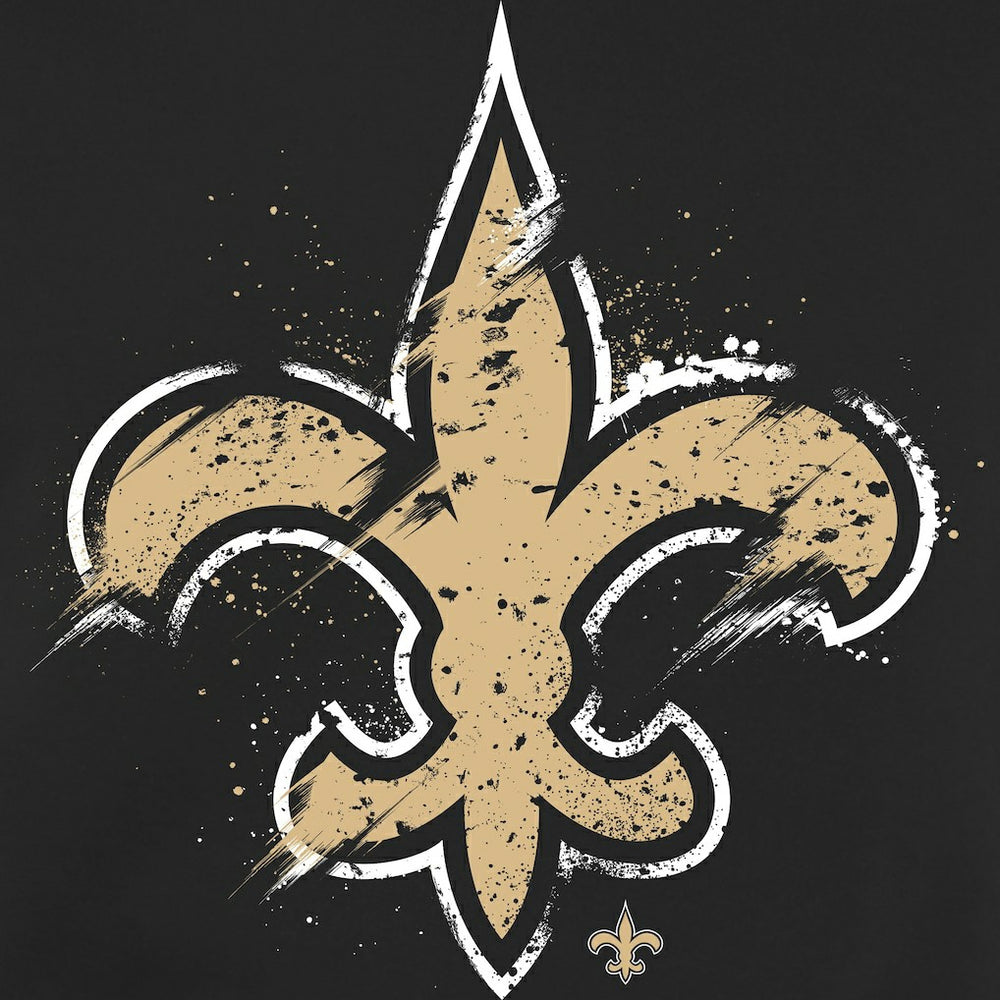 New Orleans Saints Splatter Logo Pullover Hoodie - Black - NFL