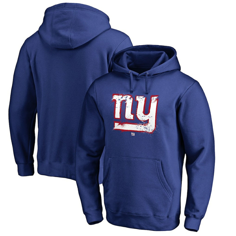New York Giants Splatter Logo Pullover Hoodie - Royal - NFL