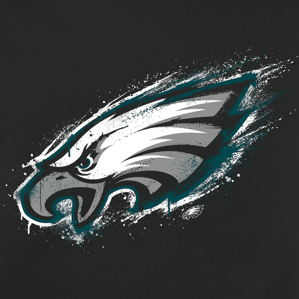 Philadelphia Eagles Splatter Logo Pullover Hoodie - Black - NFL