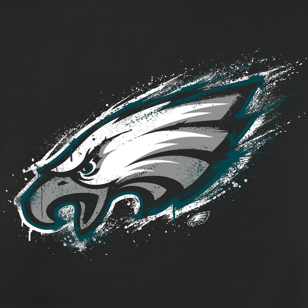 Philadelphia Eagles Splatter Logo Pullover Hoodie - Black - NFL