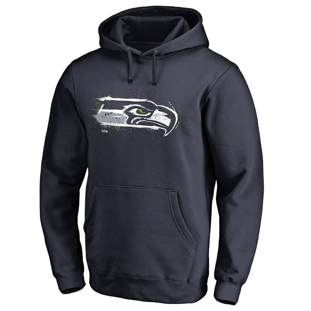 Seattle Seahawks Splatter Logo Pullover Hoodie - College Navy - NFL
