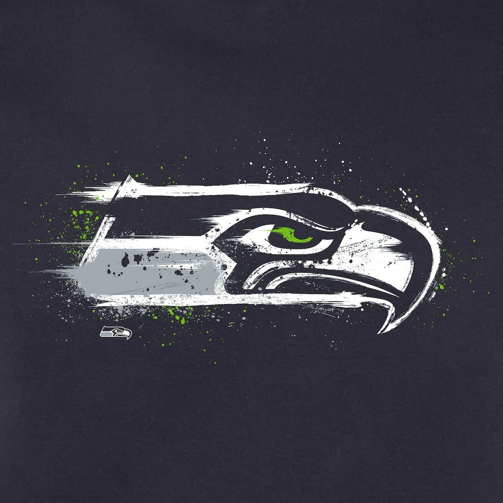 Seattle Seahawks Splatter Logo Pullover Hoodie - College Navy - NFL