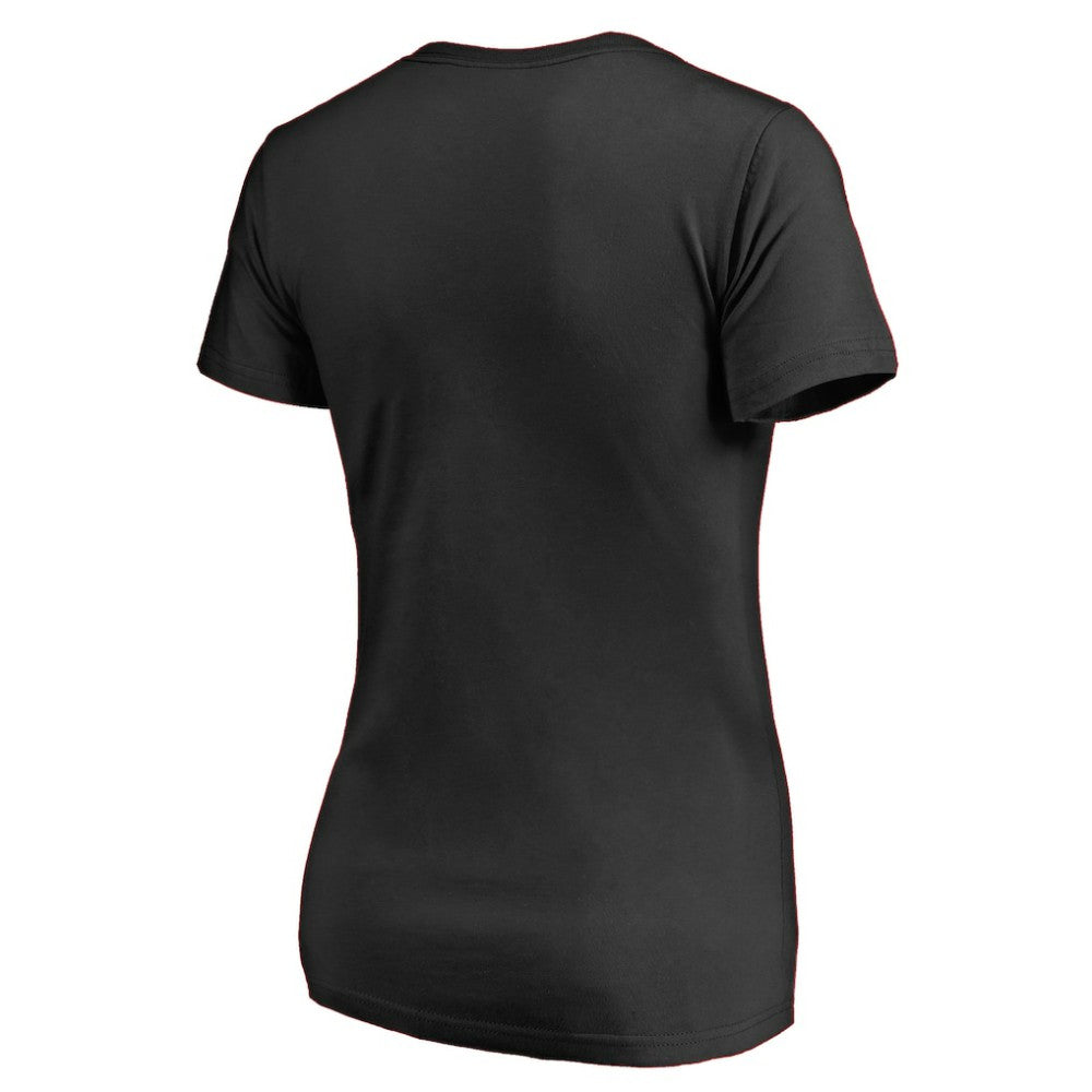 Boston Bruins Women's Splatter Logo V-Neck T-Shirt - Black | NHL Clearance