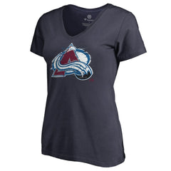Colorado Avalanche Women's Splatter Logo V-Neck T-Shirt - Navy | NHL discount