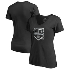 Los Angeles Kings Women's Splatter Logo V-Neck T-Shirt - Black | NHL sale