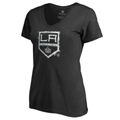 Los Angeles Kings Women's Splatter Logo V-Neck T-Shirt - Black | NHL sale