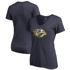 Nashville Predators Women's Splatter Logo V-Neck T-Shirt - Navy | NHL on sale