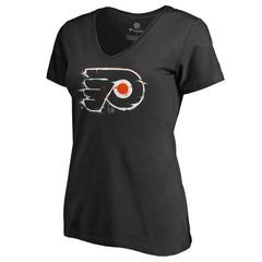 Philadelphia Flyers Women's Splatter Logo V-Neck T-Shirt - Black | NHL on sale