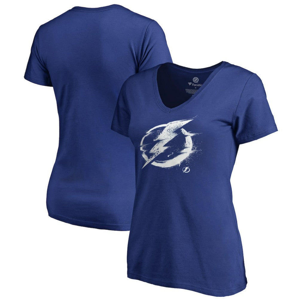Tampa Bay Lightning Women's Splatter Logo V-Neck T-Shirt - Blue | NHL discount