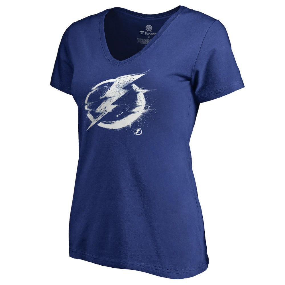 Tampa Bay Lightning Women's Splatter Logo V-Neck T-Shirt - Blue | NHL discount