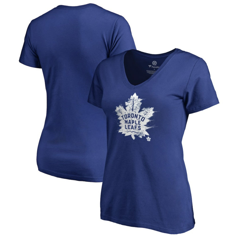 Toronto Maple Leafs Women's Splatter Logo V-Neck T-Shirt - Royal | NHL sale