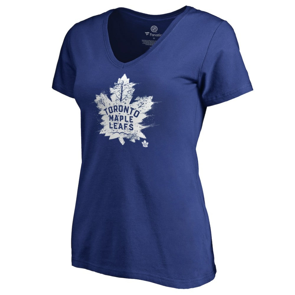 Toronto Maple Leafs Women's Splatter Logo V-Neck T-Shirt - Royal | NHL sale