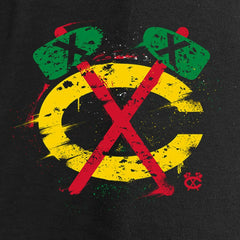 Chicago Blackhawks Women's Splatter Logo V-Neck Long Sleeve T-Shirt - Black | NHL online