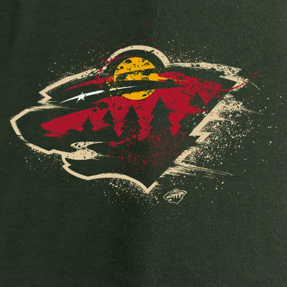Minnesota Wild Women's Splatter Logo V-Neck Long Sleeve T-Shirt - Green | NHL discount