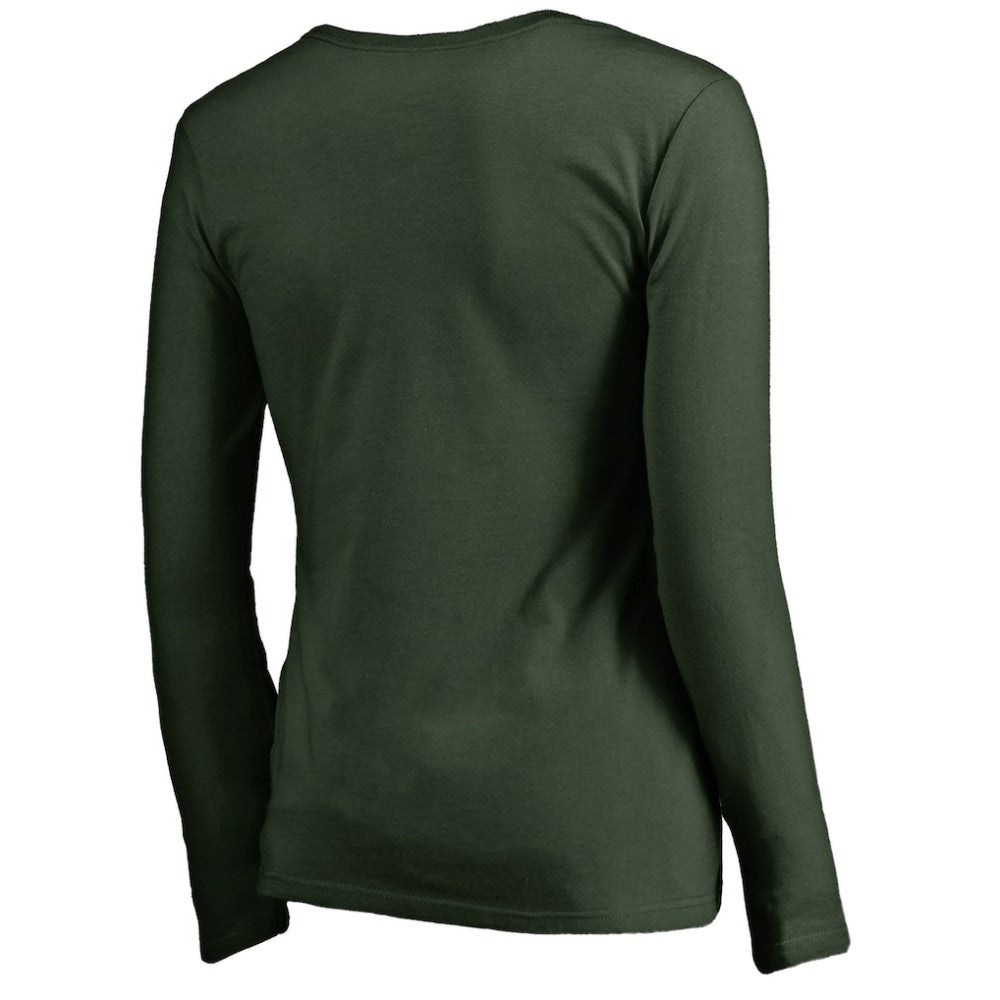 Minnesota Wild Women's Splatter Logo V-Neck Long Sleeve T-Shirt - Green | NHL discount