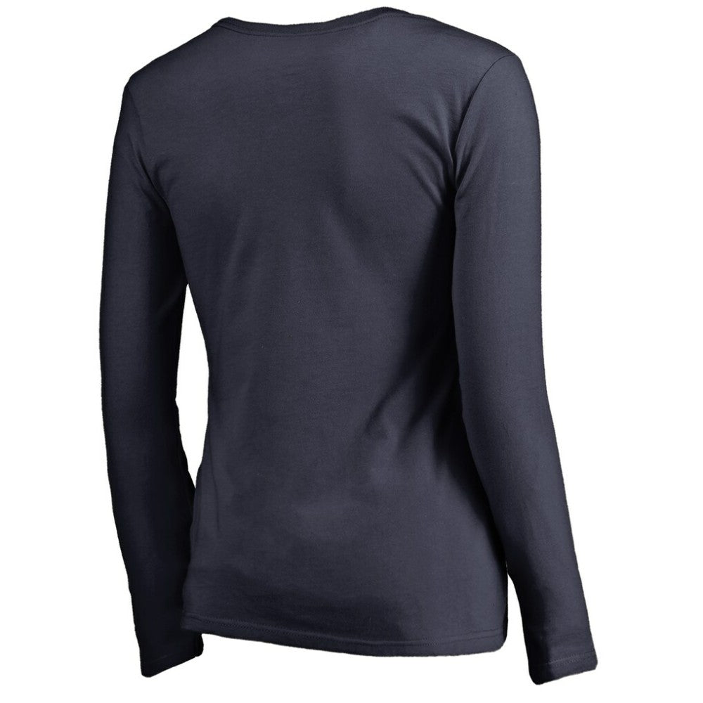 Nashville Predators Women's Splatter Logo V-Neck Long Sleeve T-Shirt - Navy | NHL sale