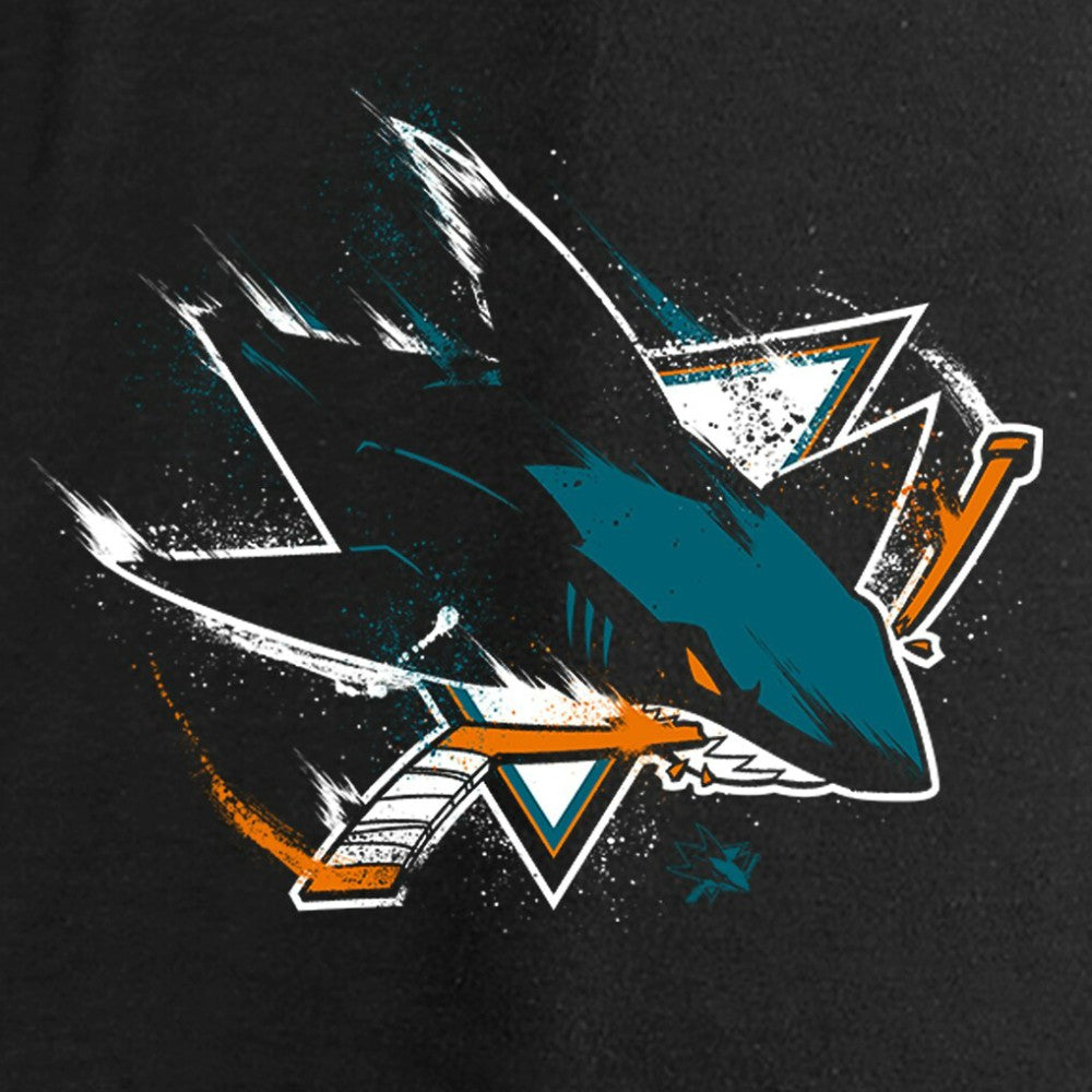 San Jose Sharks Women's Splatter Logo V-Neck Long Sleeve T-Shirt - Black | NHL online