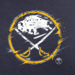 Buffalo Sabres Splatter Logo Long Sleeve T-Shirt - Navy | NHL near me