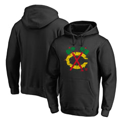 Chicago Blackhawks Splatter Logo Pullover Hoodie - Black | NHL online