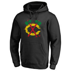 Chicago Blackhawks Splatter Logo Pullover Hoodie - Black | NHL online