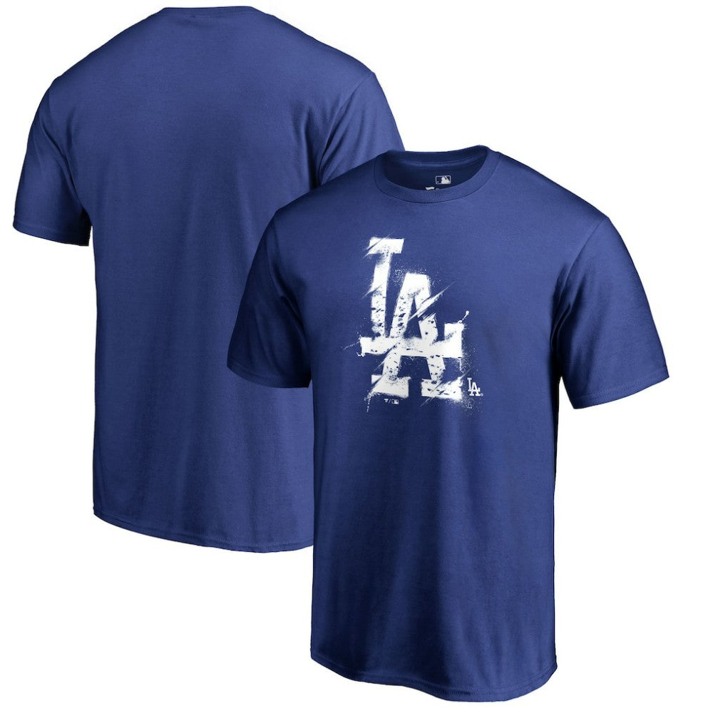 Los Angeles Dodgers Splatter Logo T-Shirt Outlet