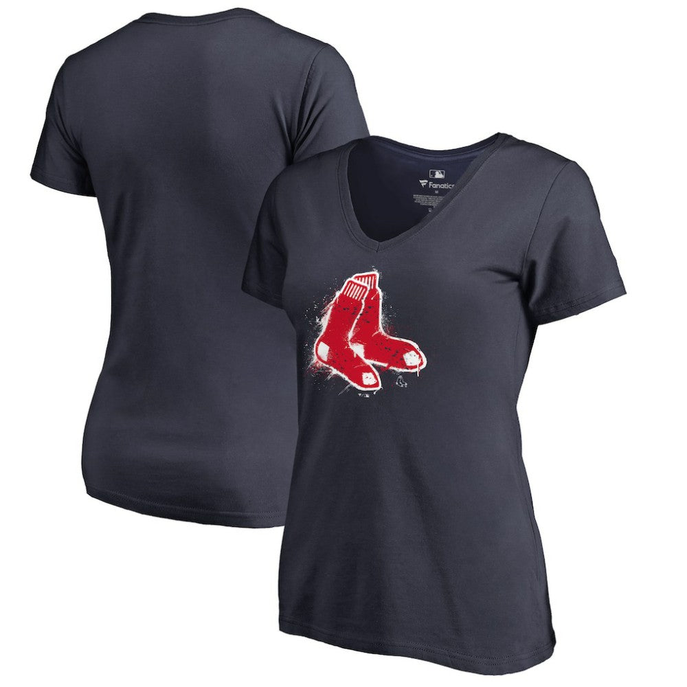 Boston Red Sox Women's Splatter Logo V-Neck T-Shirt Near Me