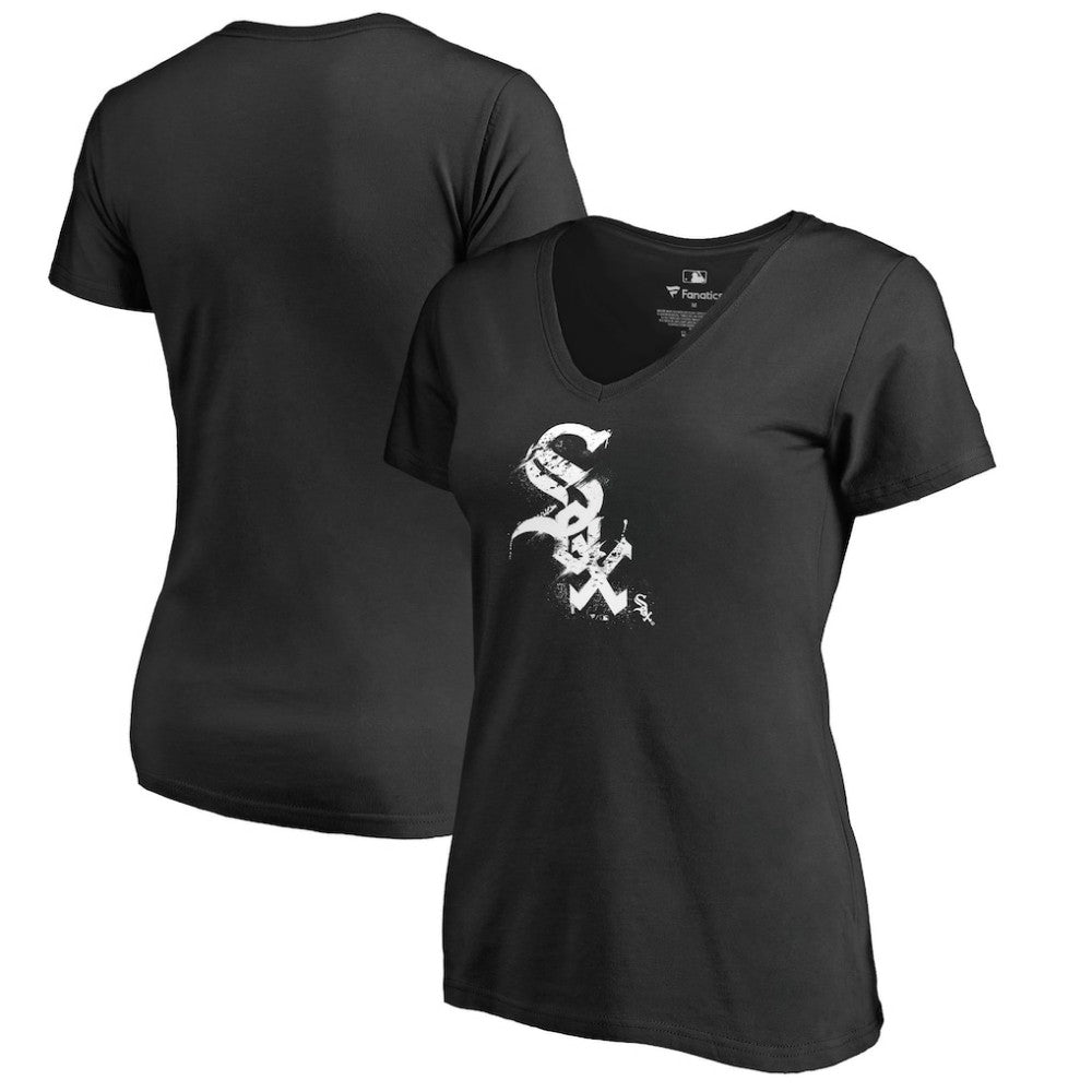 Chicago White Sox Women's Splatter Logo V-Neck T-Shirt Outlet