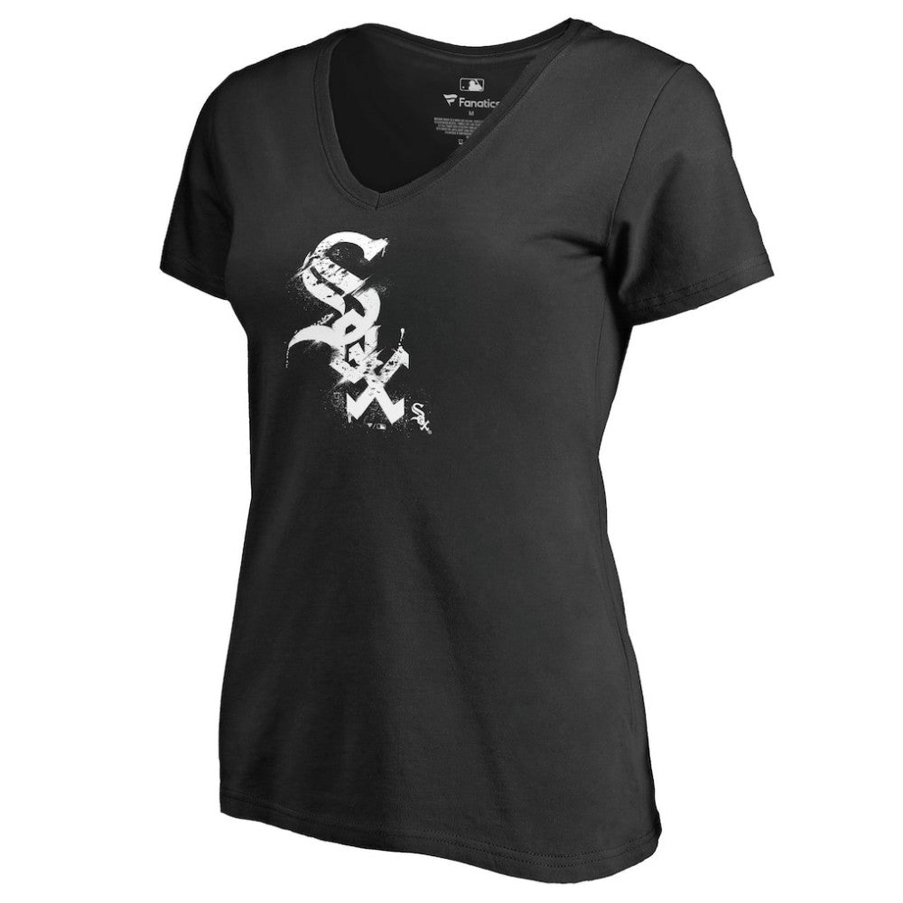 Chicago White Sox Women's Splatter Logo V-Neck T-Shirt Outlet