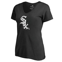 Chicago White Sox Women's Splatter Logo V-Neck T-Shirt Outlet