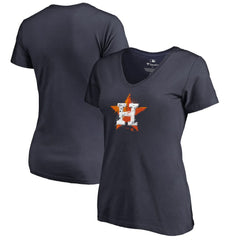 Houston Astros Women's Splatter Logo V-Neck T-Shirt for sale
