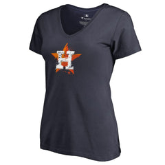 Houston Astros Women's Splatter Logo V-Neck T-Shirt for sale