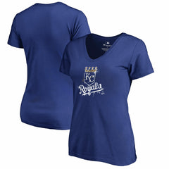 Kansas City Royals Women's Splatter Logo V-Neck T-Shirt for sale