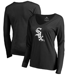 Chicago White Sox Women's Splatter Logo Long Sleeve V-Neck T-Shirt Outlet