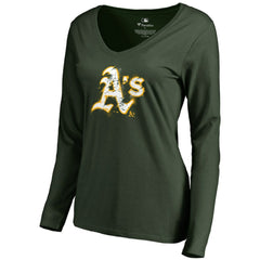 Athletics Women's Splatter Logo Long Sleeve V-Neck T-Shirt Outlet