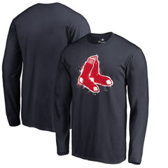 Boston Red Sox Splatter Logo Long Sleeve T-Shirt Outlet