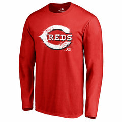Cincinnati Reds Splatter Logo Long Sleeve T-Shirt Near Me