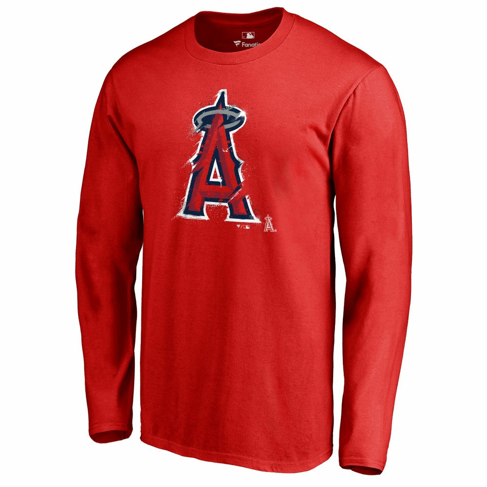 Los Angeles Angels Splatter Logo Long Sleeve T-Shirt Discount