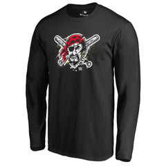 Pittsburgh Pirates Splatter Logo Long Sleeve T-Shirt Discount
