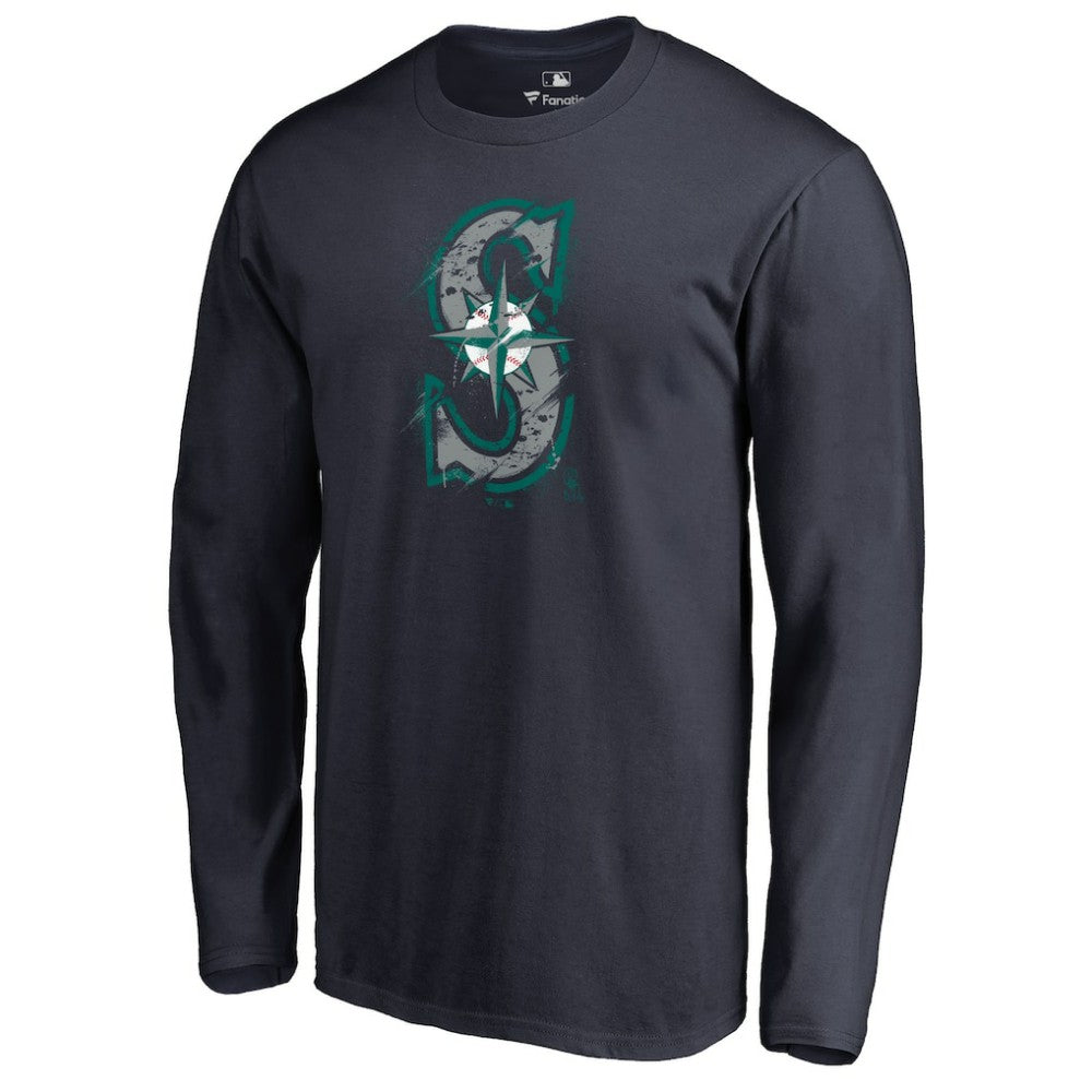 Seattle Mariners Splatter Logo Long Sleeve T-Shirt Near Me