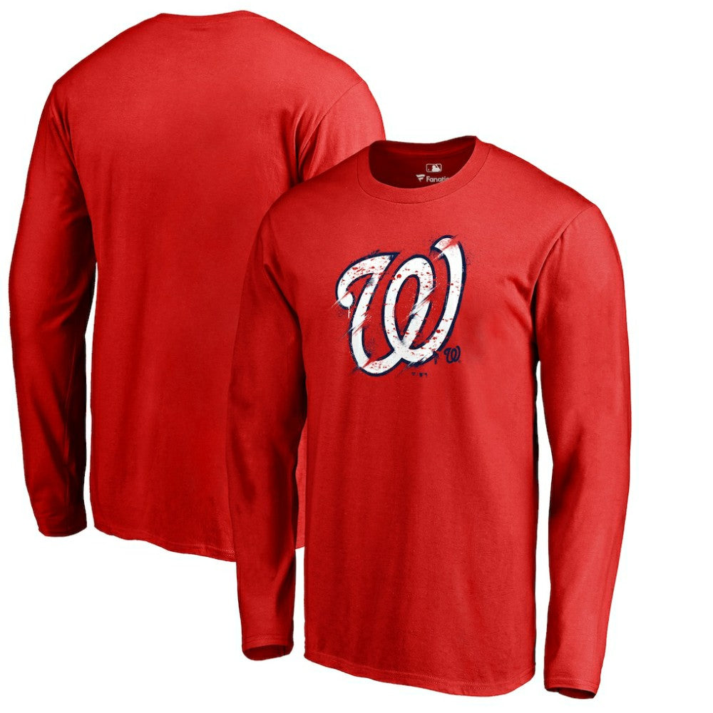 Washington Nationals Splatter Logo Long Sleeve T-Shirt Near Me