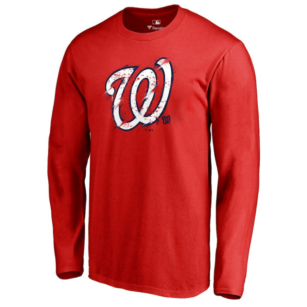 Washington Nationals Splatter Logo Long Sleeve T-Shirt Near Me