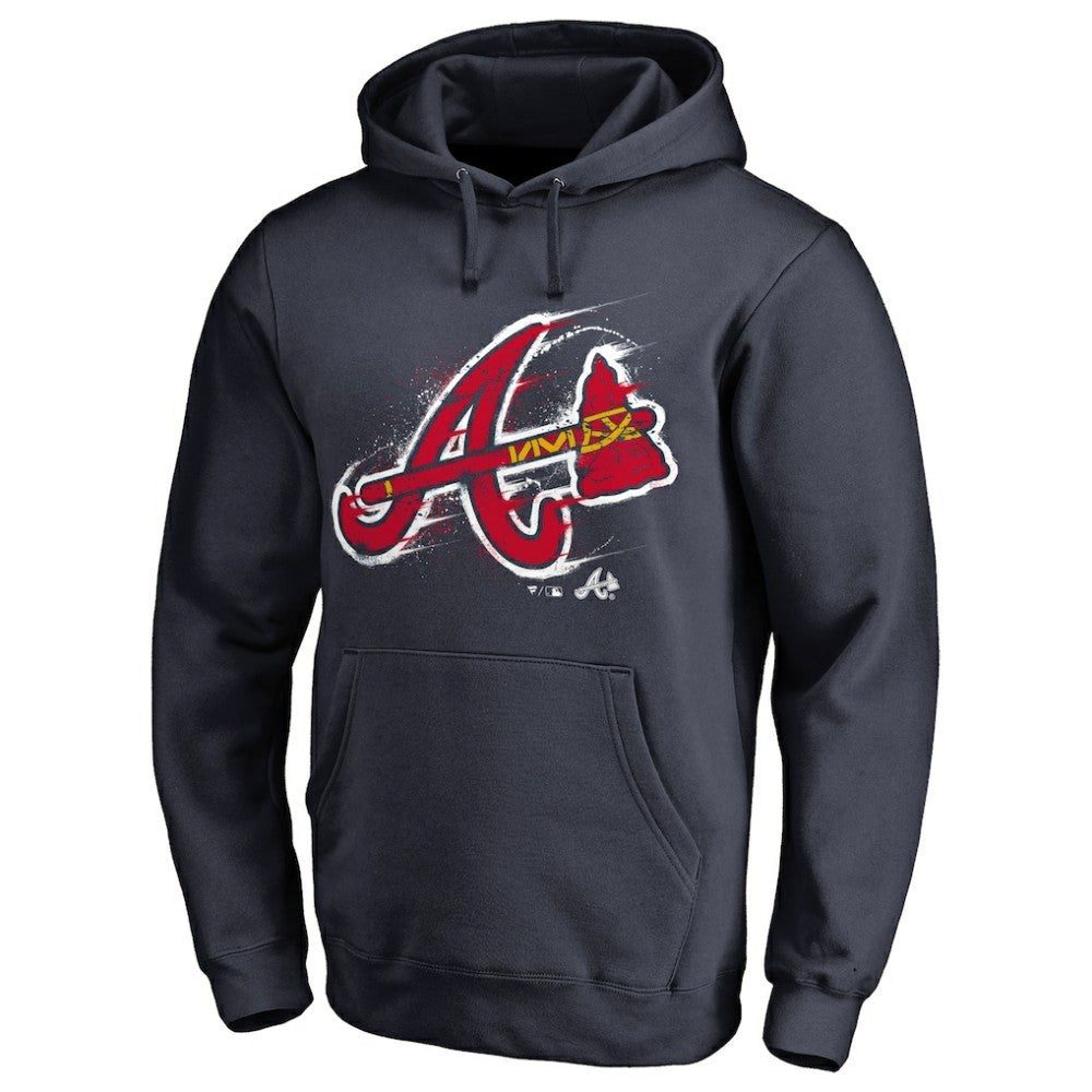 Atlanta Braves Splatter Logo Pullover Hoodie Outlet