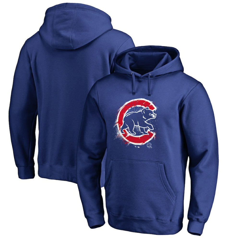 Chicago Cubs Splatter Logo Pullover Hoodie for sale