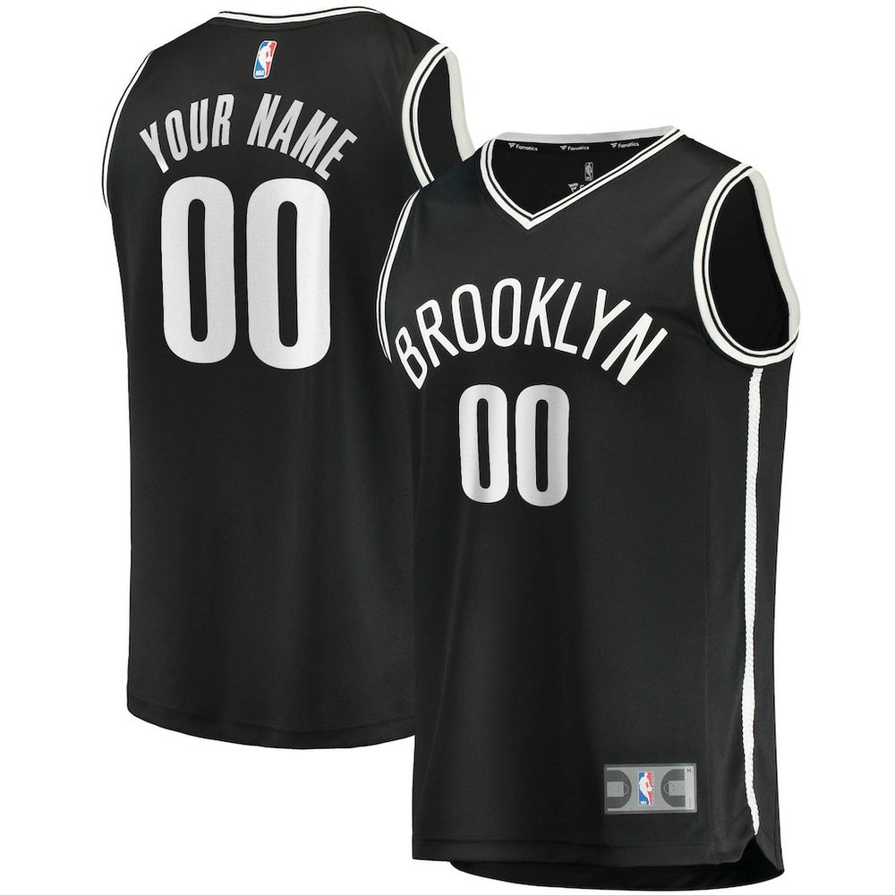 Fanatics Brooklyn Nets Fast Break Custom Replica Jersey Black Icon Edition