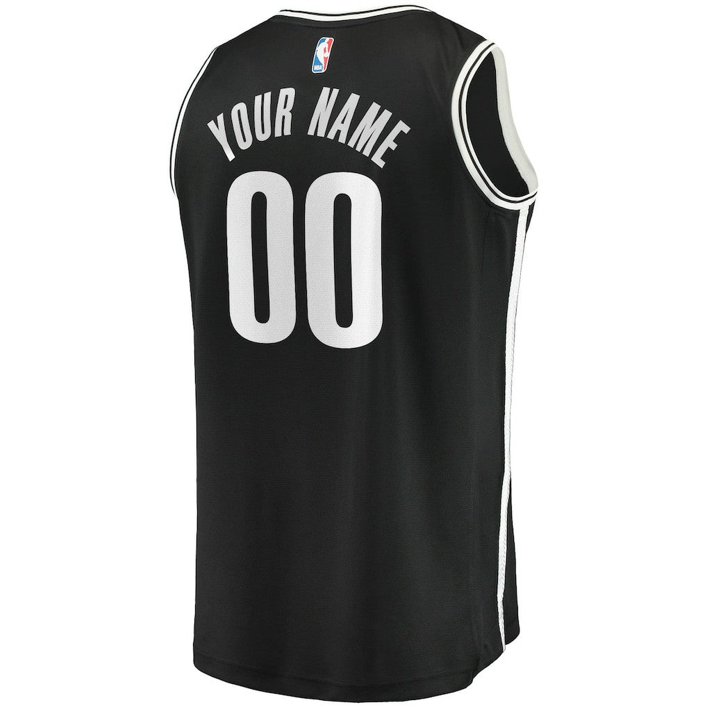Fanatics Brooklyn Nets Fast Break Custom Replica Jersey Black Icon Edition