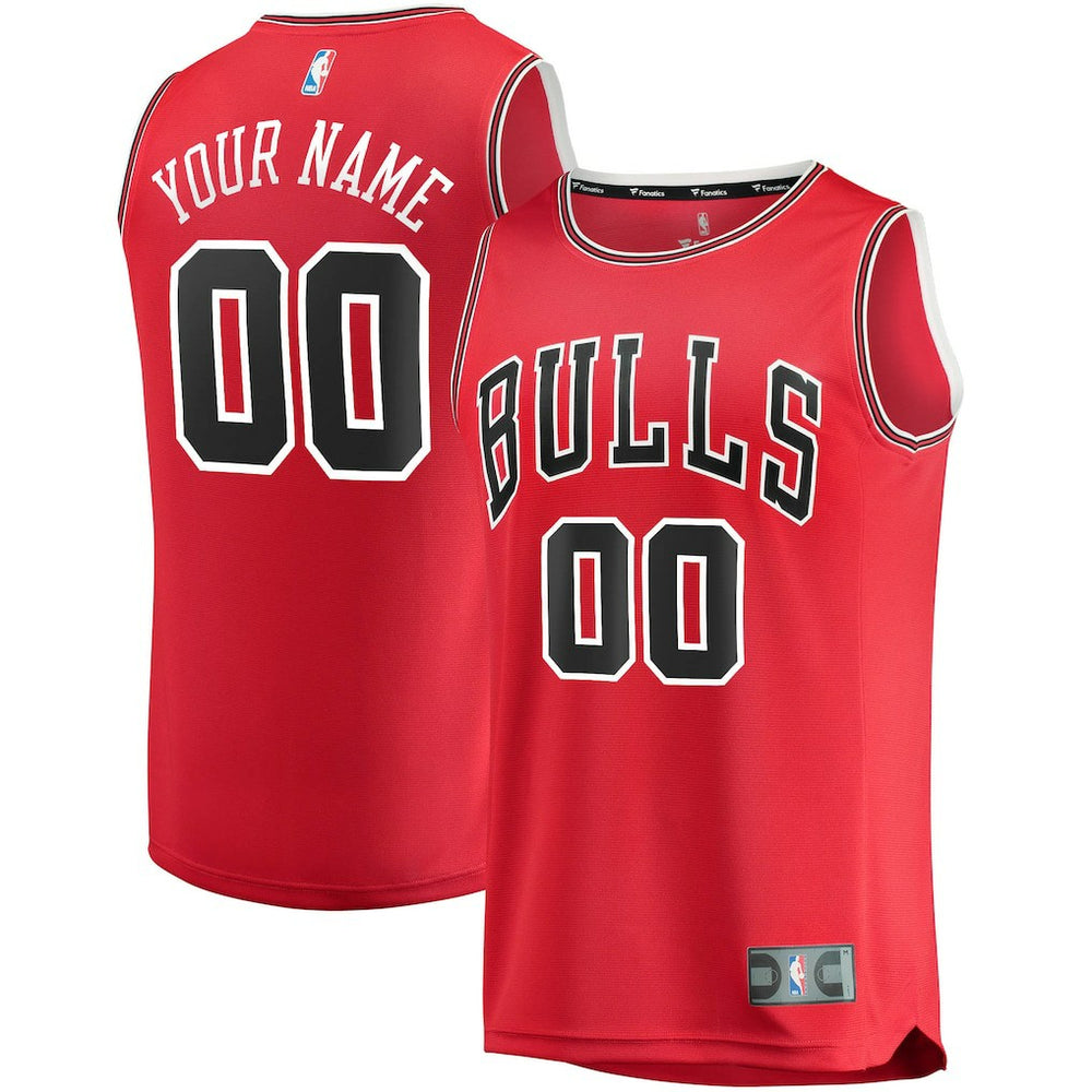 Fanatics Chicago Bulls Fast Break Custom Replica Jersey Red Icon Edition